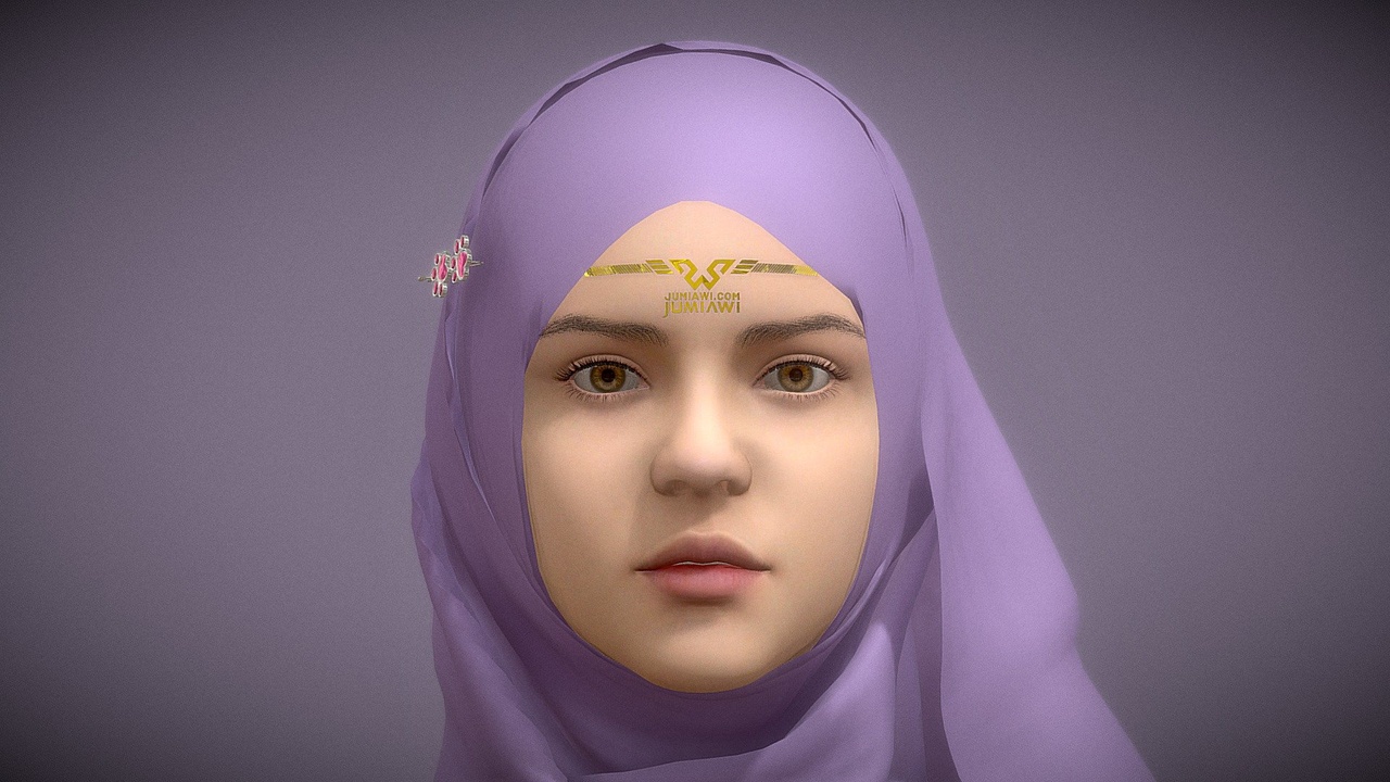 Media 1 for listing ZINA Realistic Female in Hijab - Rigged Body