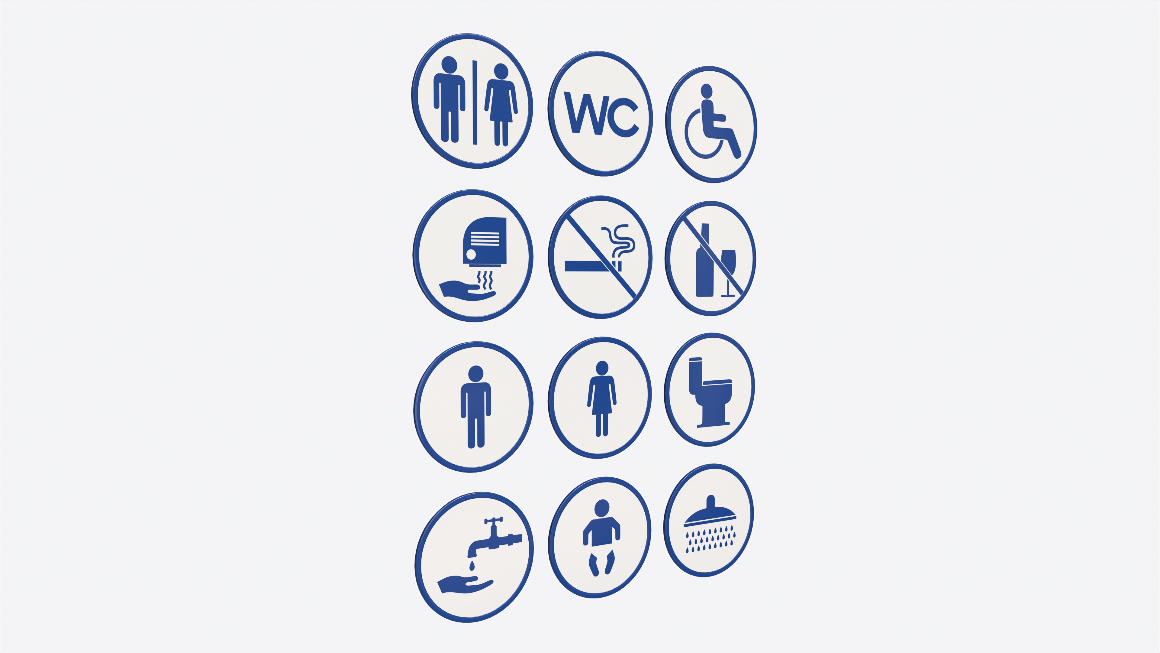Puplic Sign Public Spaces Warning Round Sign Set | Fab