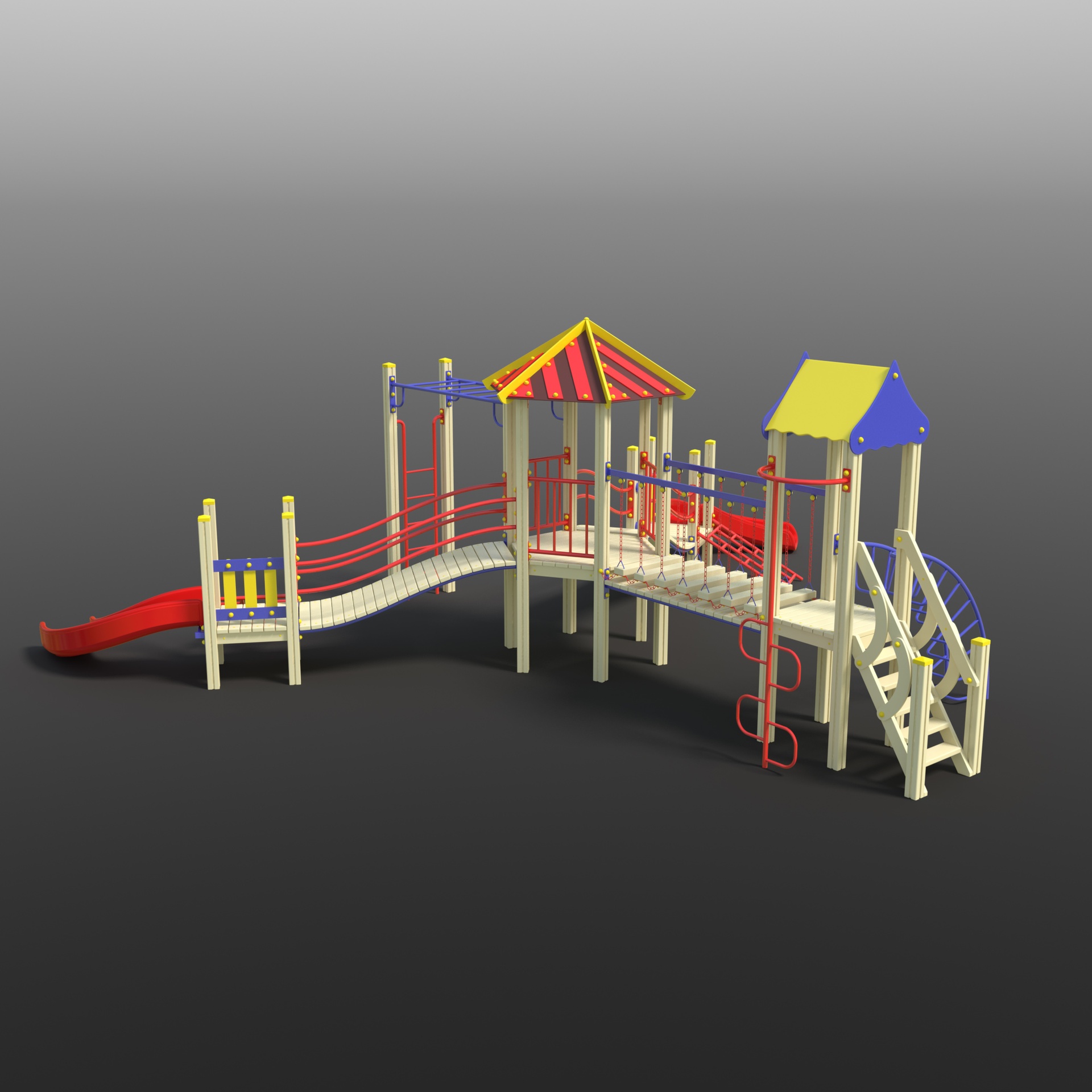 Detailed Kids Playground Equipment Set | Fab