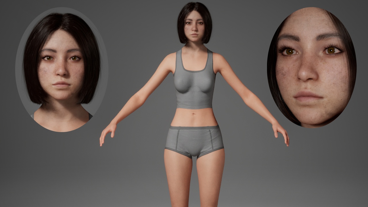 Media 1 for listing Editable MetaHuman Beauty - Feiyue.With hair, no clothing included.