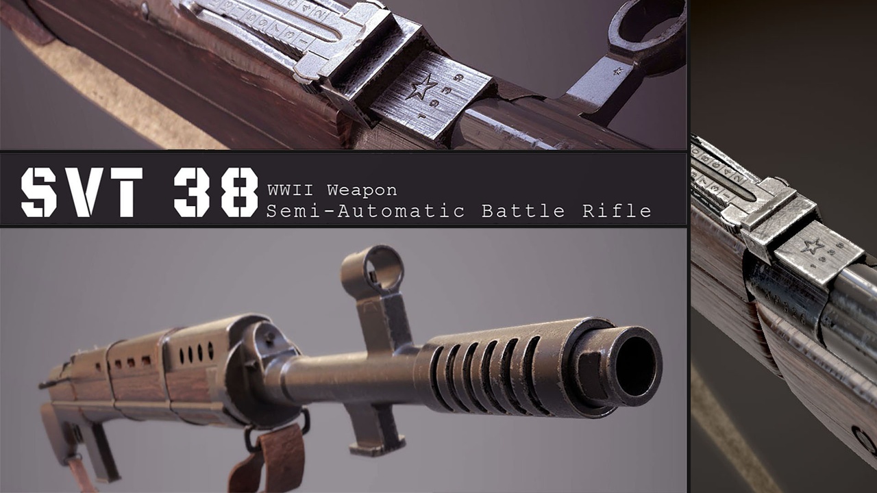 Media 1 for listing SVT-38 Semi-Automatic Rifle – Low Poly Asset