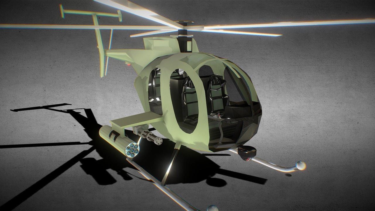 Media 1 for listing MH-6 Little Bird Helicopter Animated