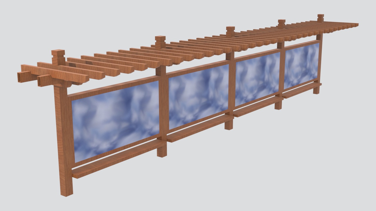 Media 1 for listing Showcase Window Pergola Display Board 3D Model