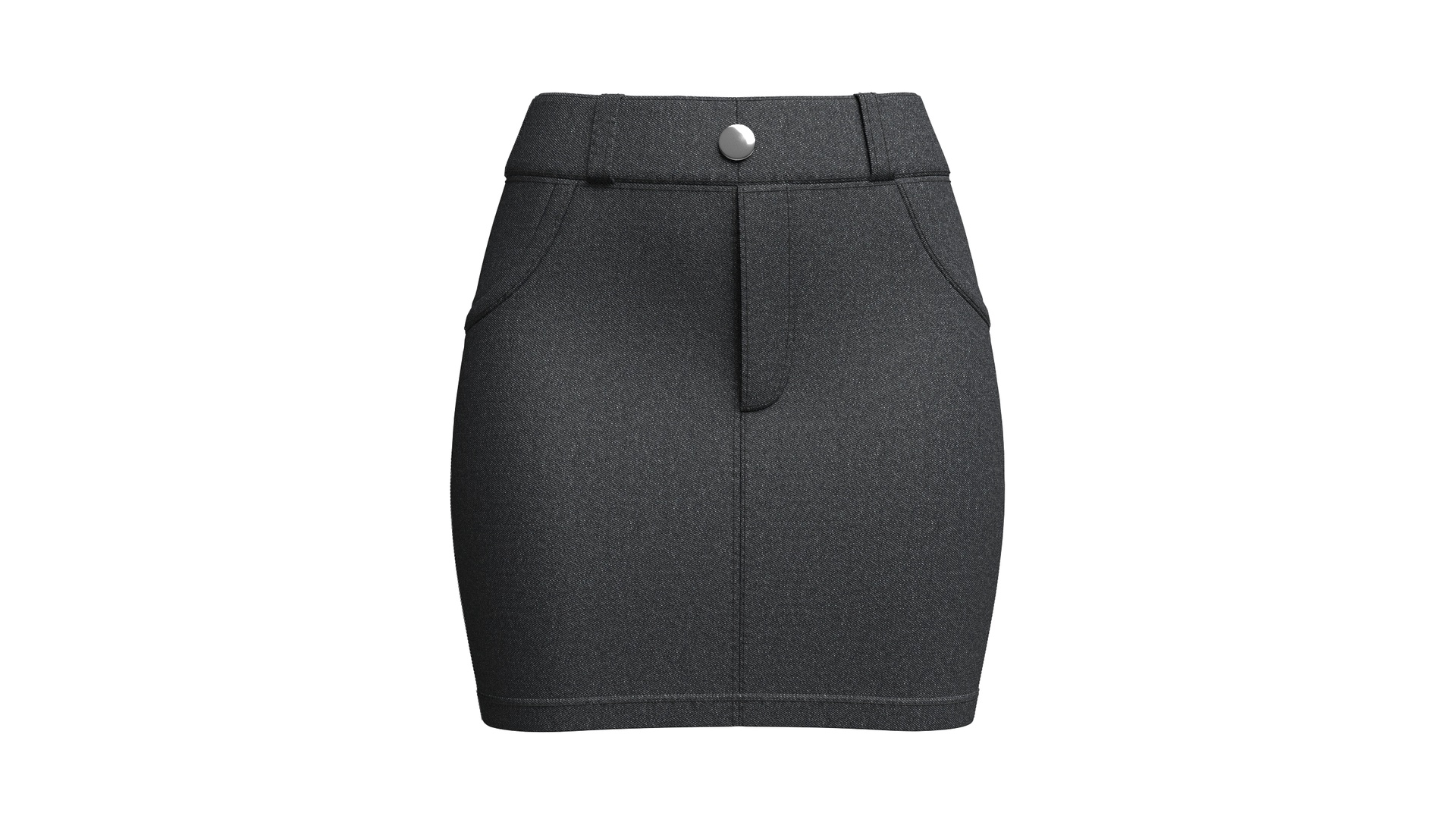 Media 1 for listing Girls High - Waisted Denim Pencil Mini Skirt | High Poly