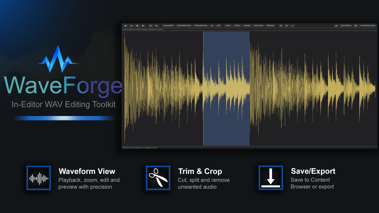 Media 1 for listing WaveForge - In-Editor WAV Editing Toolkit for Unreal Engine
