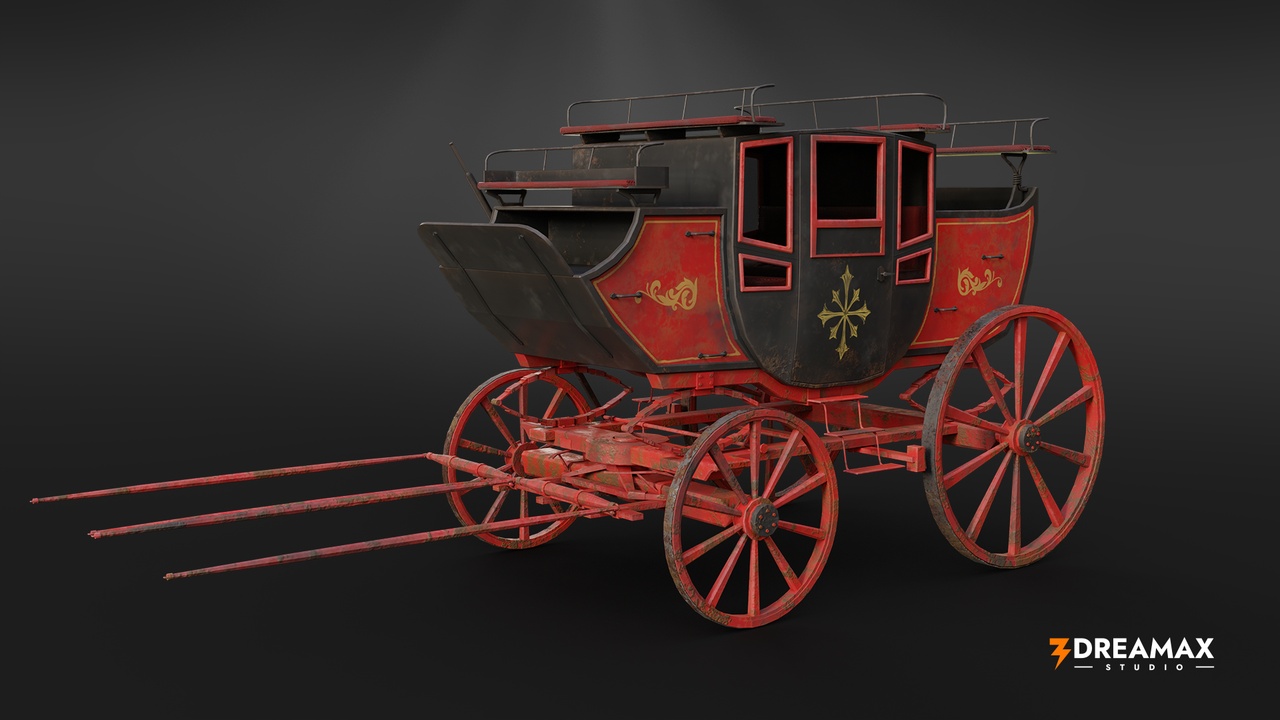 Media 1 for listing Medieval Stage Coach – Horse-Drawn Passenger Carriage