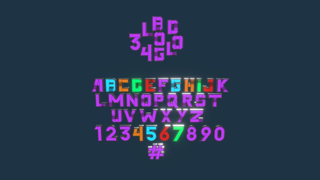 Media 1 for listing BoldGlo Alphabetical Wall Lowpoly Game Asset