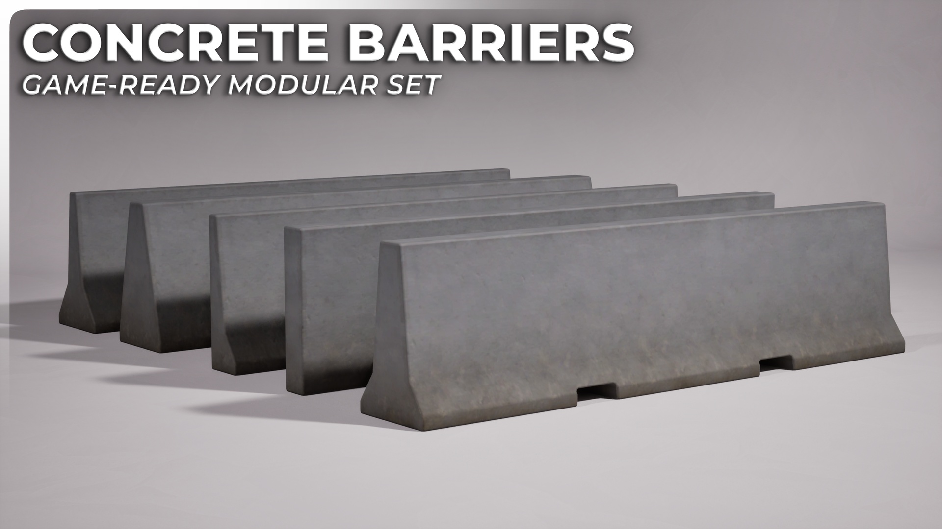 Media 1 for listing Concrete Barriers - Game Ready Modular Set