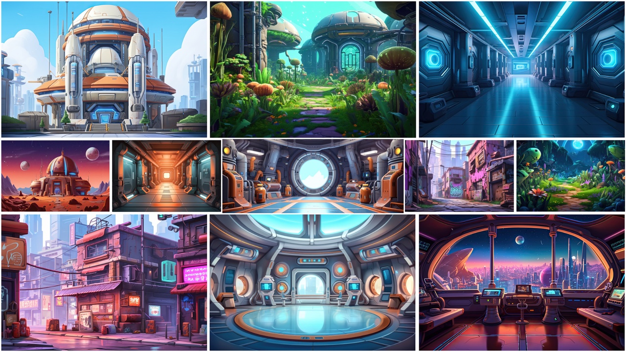 Media 1 for listing BACKGROUND - Stylized Sci-Fi 2