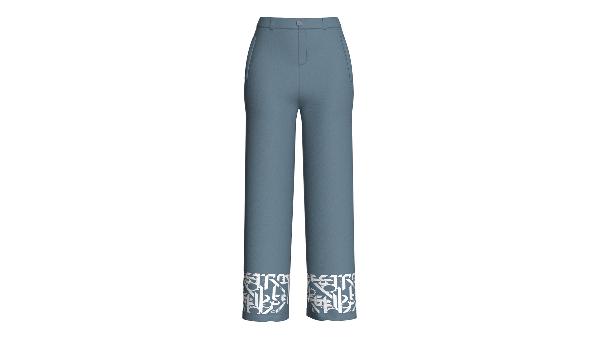 Media 1 for listing Girls Wide - Leg Pants With Bottom Print | High Poly