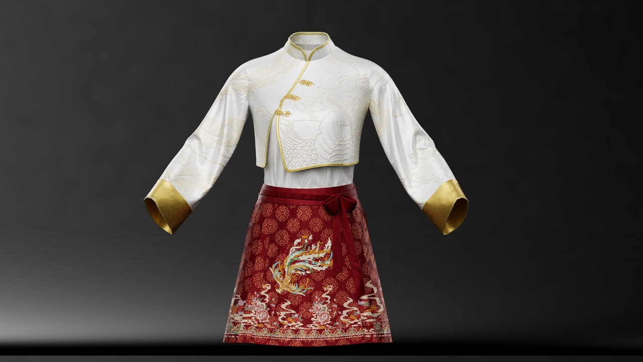 Media 1 for listing Royal Chinese Hanfu - Phoenix Embroidery Female Outfit (Auto-Fit / Fully Rigged)
