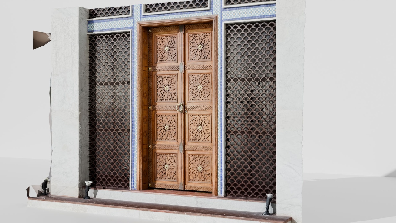 Media 1 for listing Ornate Islamic Geometric Wooden Door & Mosaic Archway – 3D Scan