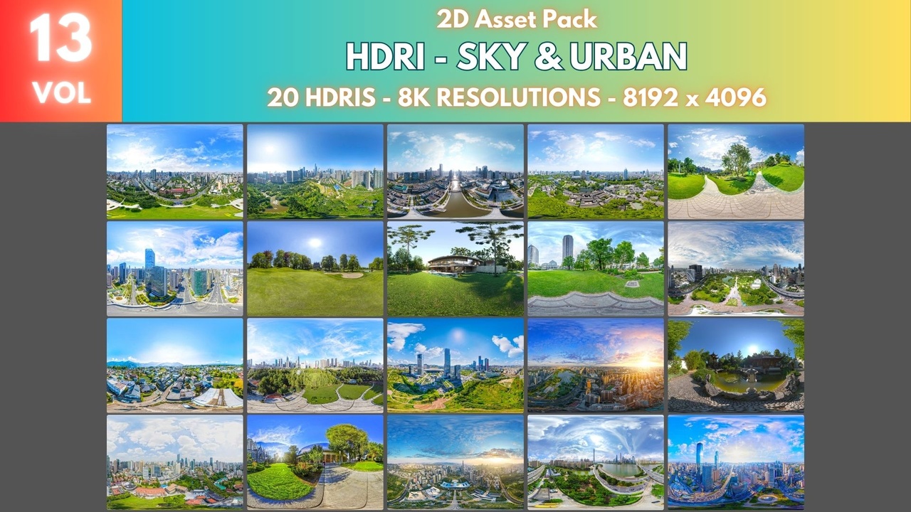 Media 1 for listing HDRI Pack 13 - 20 HDRIs - Sky & Urban