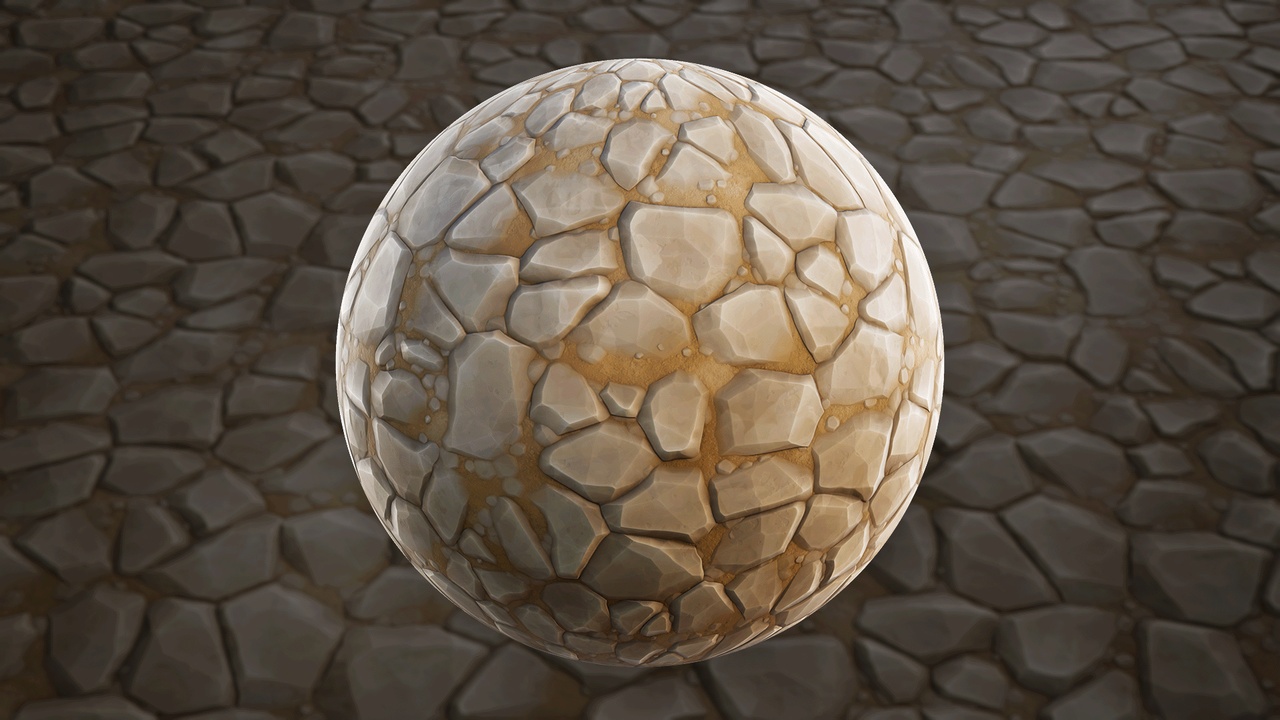 Media 1 for listing Stylized Rocky Ground 04A - Material