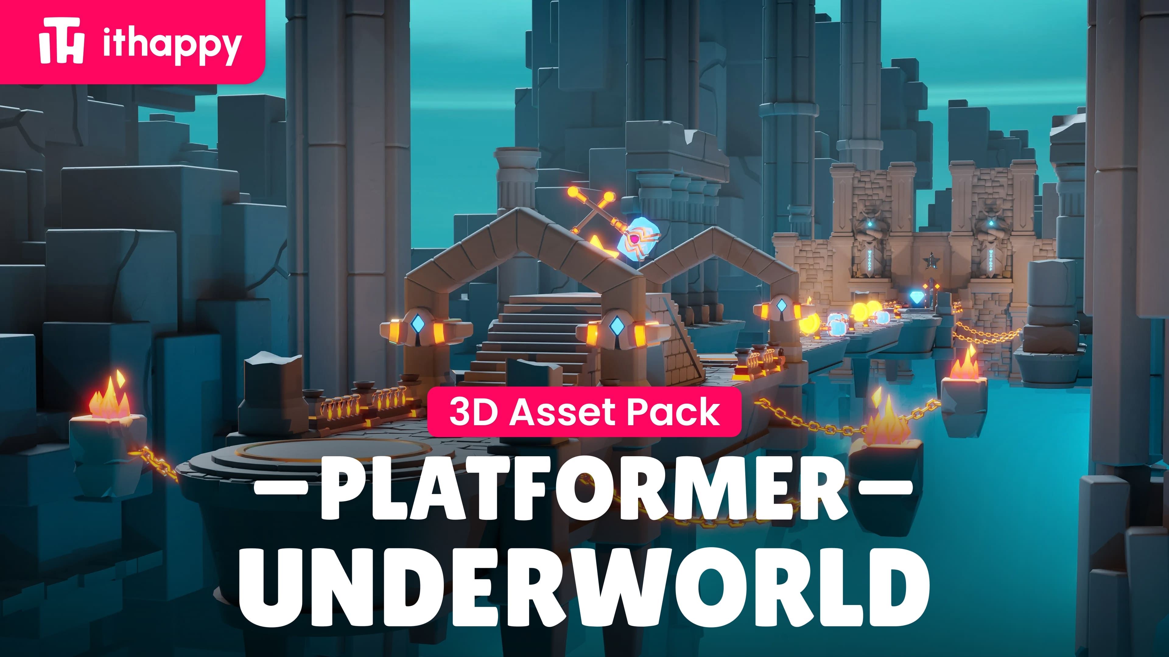 Platformer 8 Underworld - Low Poly 3D Models Pack | Fab