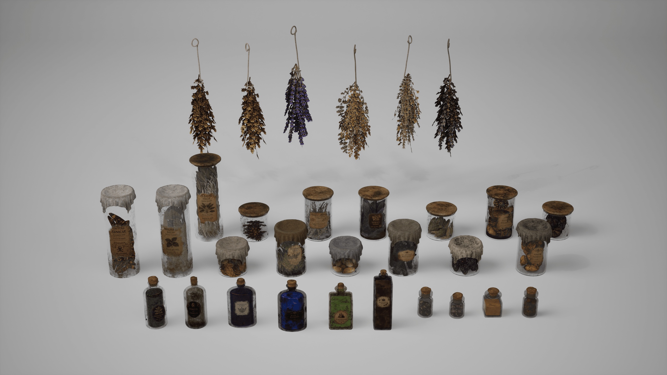 Media 1 for listing Medieval Bottles Jars Herbs and Spices