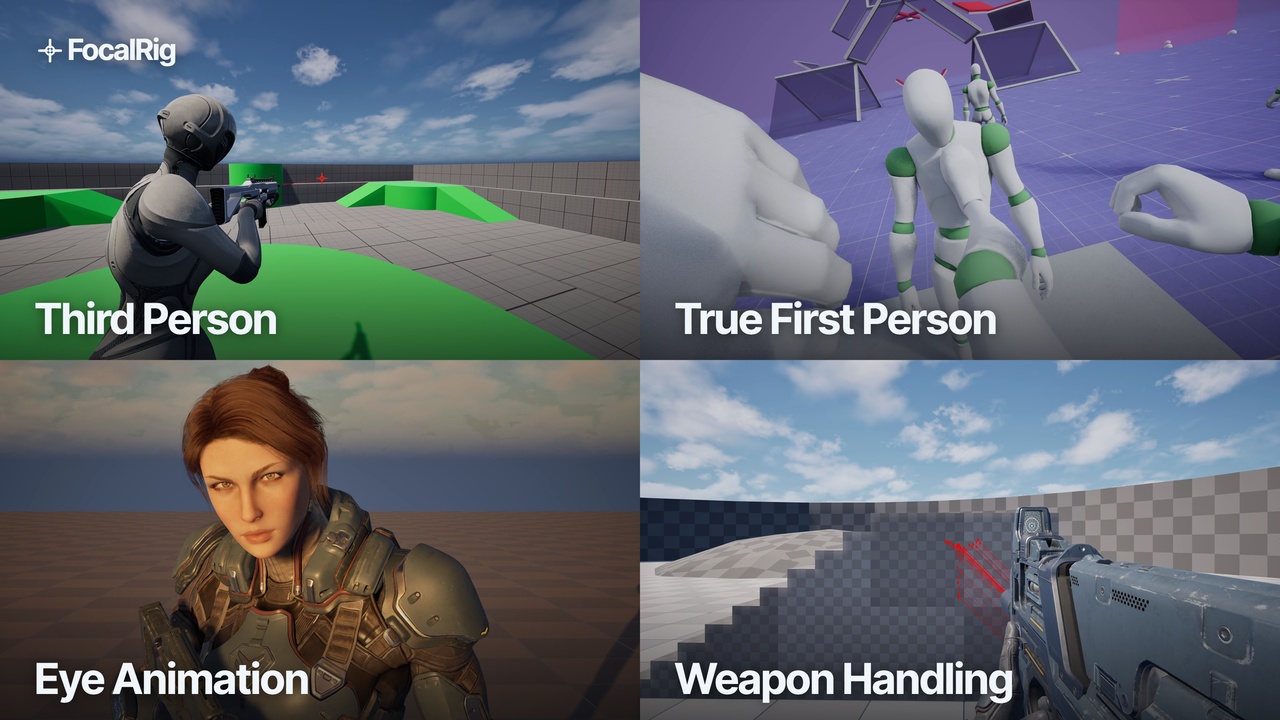 Media 1 for listing FocalRig: Procedural Aim, Look At, Weapons & True First Person for Control Rig