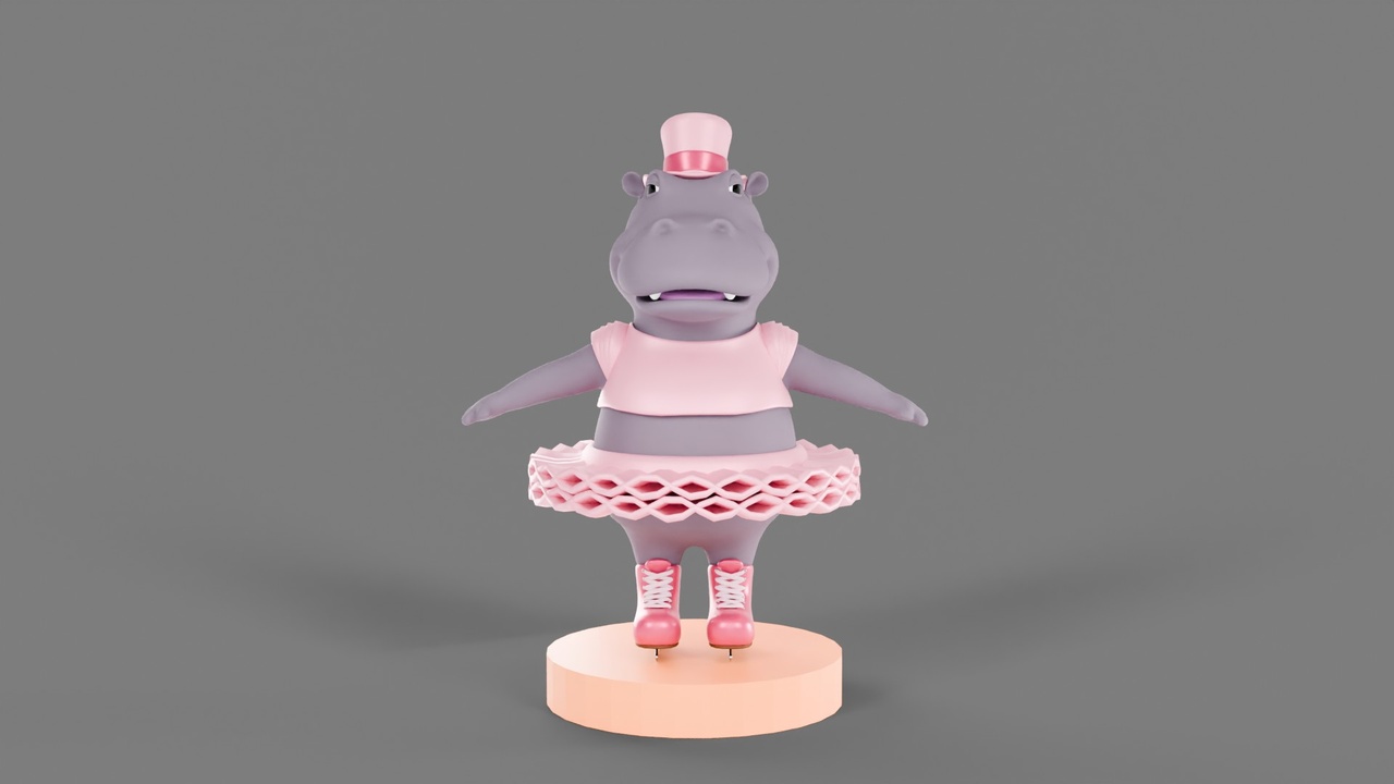 Media 1 for listing Figure-skating hippopotamus