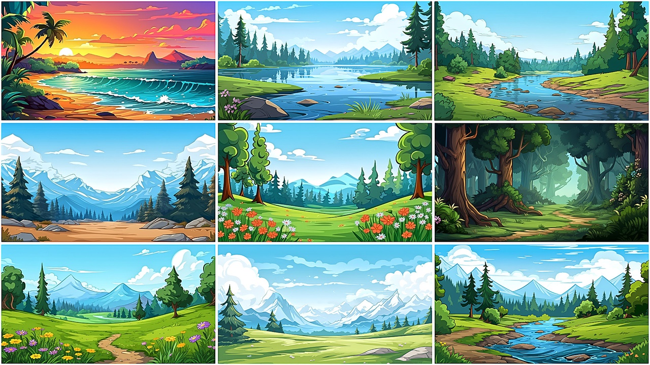 Media 1 for listing BACKGROUND - Cartoon Nature 1