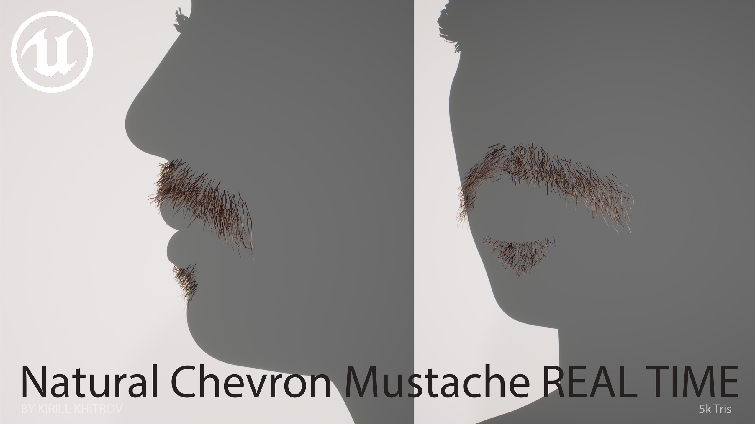 Media 1 for listing Natural Chevron Mustache and Soul Patch – Real Time Hair