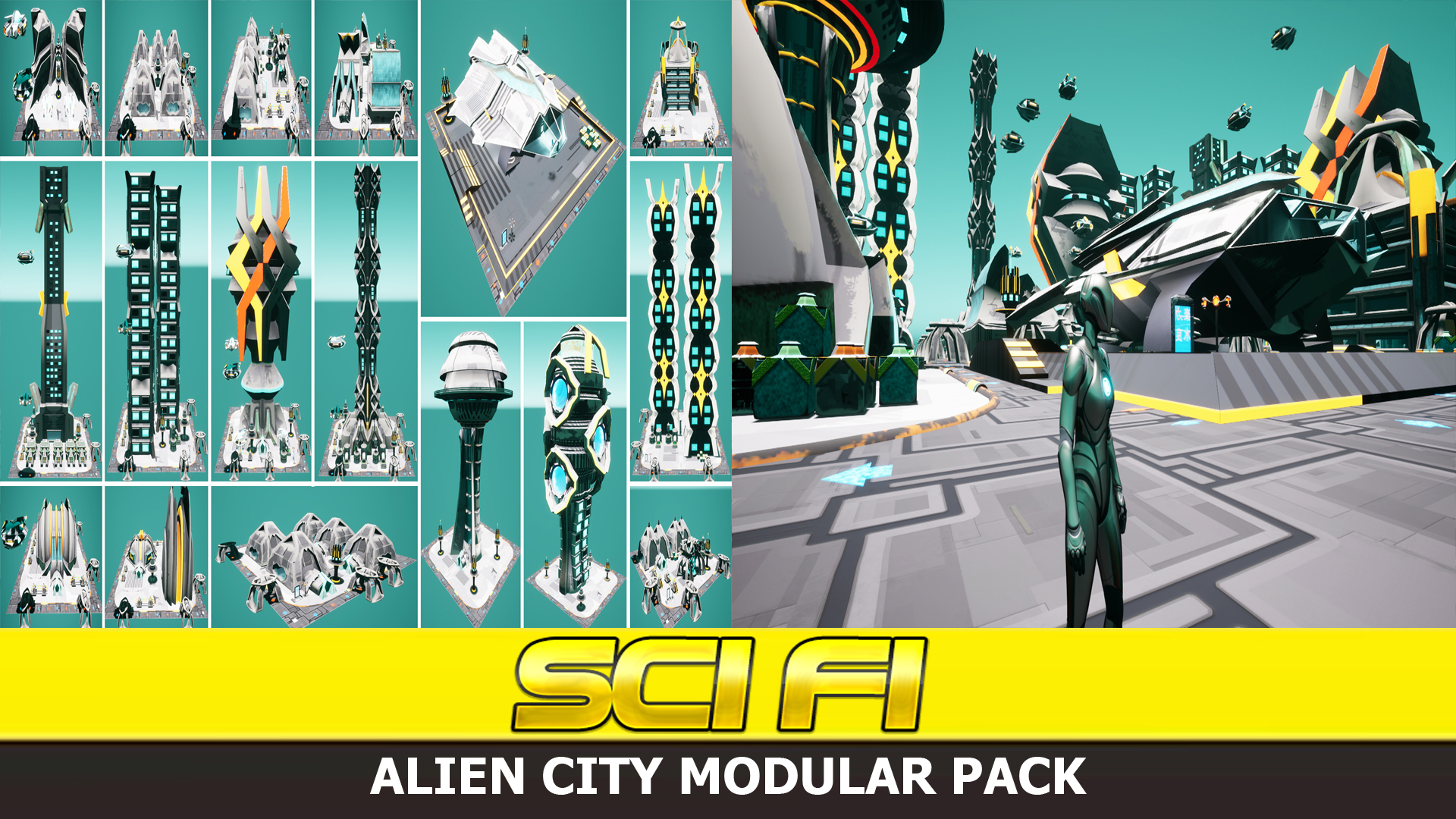 Alien Modular City (With Level Streaming) | Fab
