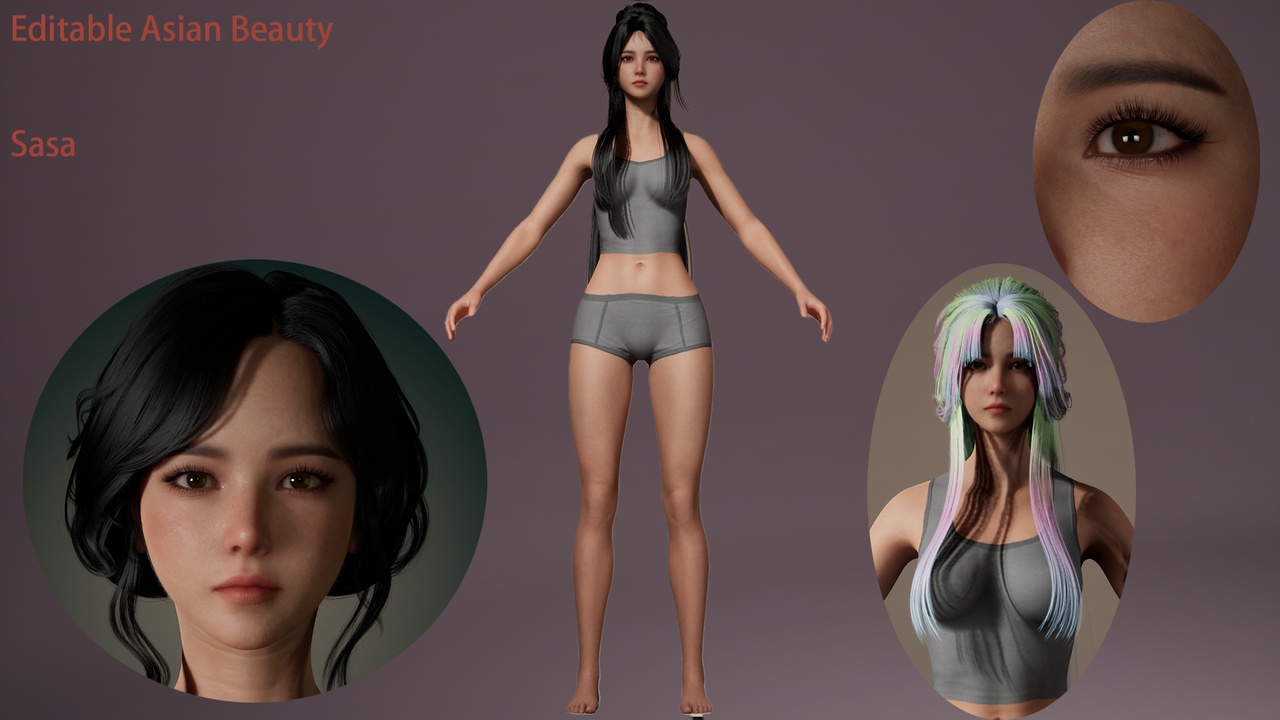 Media 1 for listing Editable Asian Beauty_ Sasa.Applicable to various anime characters.Adjustable