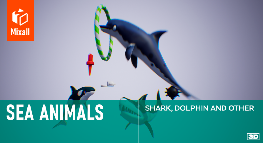Shark, dolphin and other sea animals | Fab