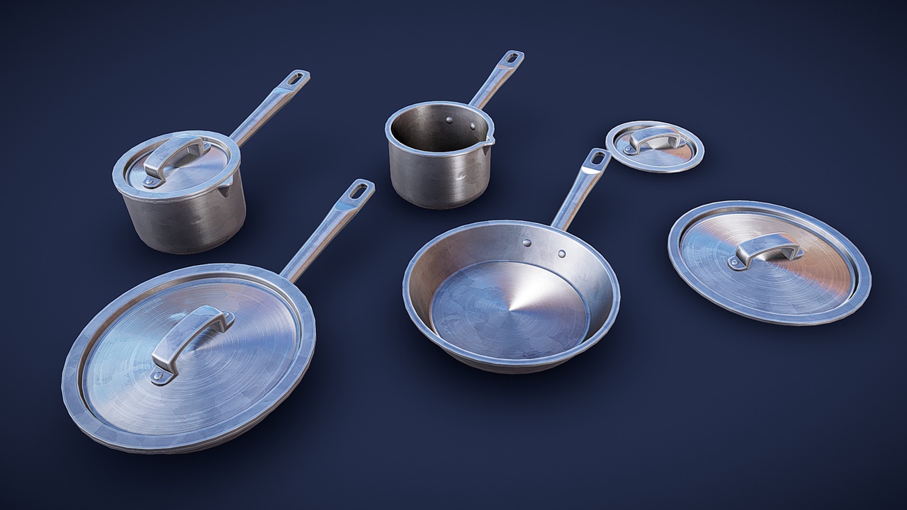 Media 1 for listing Stylized Commercial Frying Pan - Game Ready