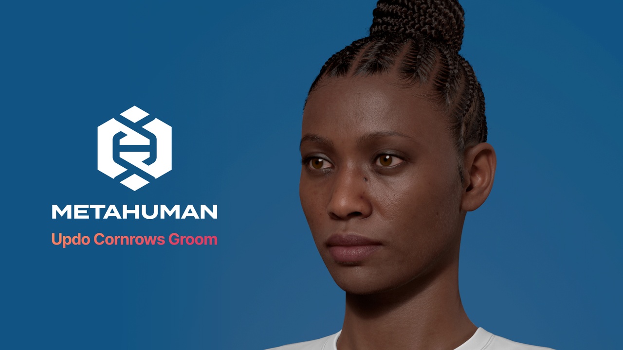出品MetaHuman Updo Cornrows Groomのメディア1