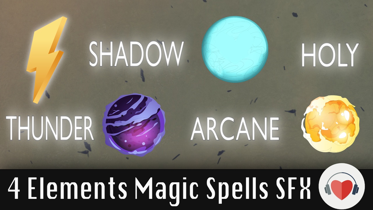 Media 1 for listing 4 Elements - Magic Sounds (Thunder, Healing, Shadow, Arcane)