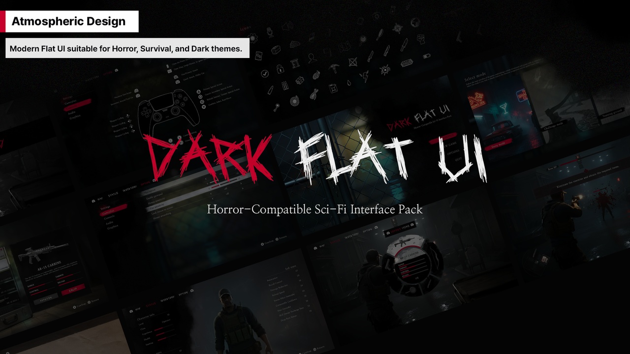 Media 1 for listing Modern Dark UI Kit: Modular UMG System & 400+ Assets