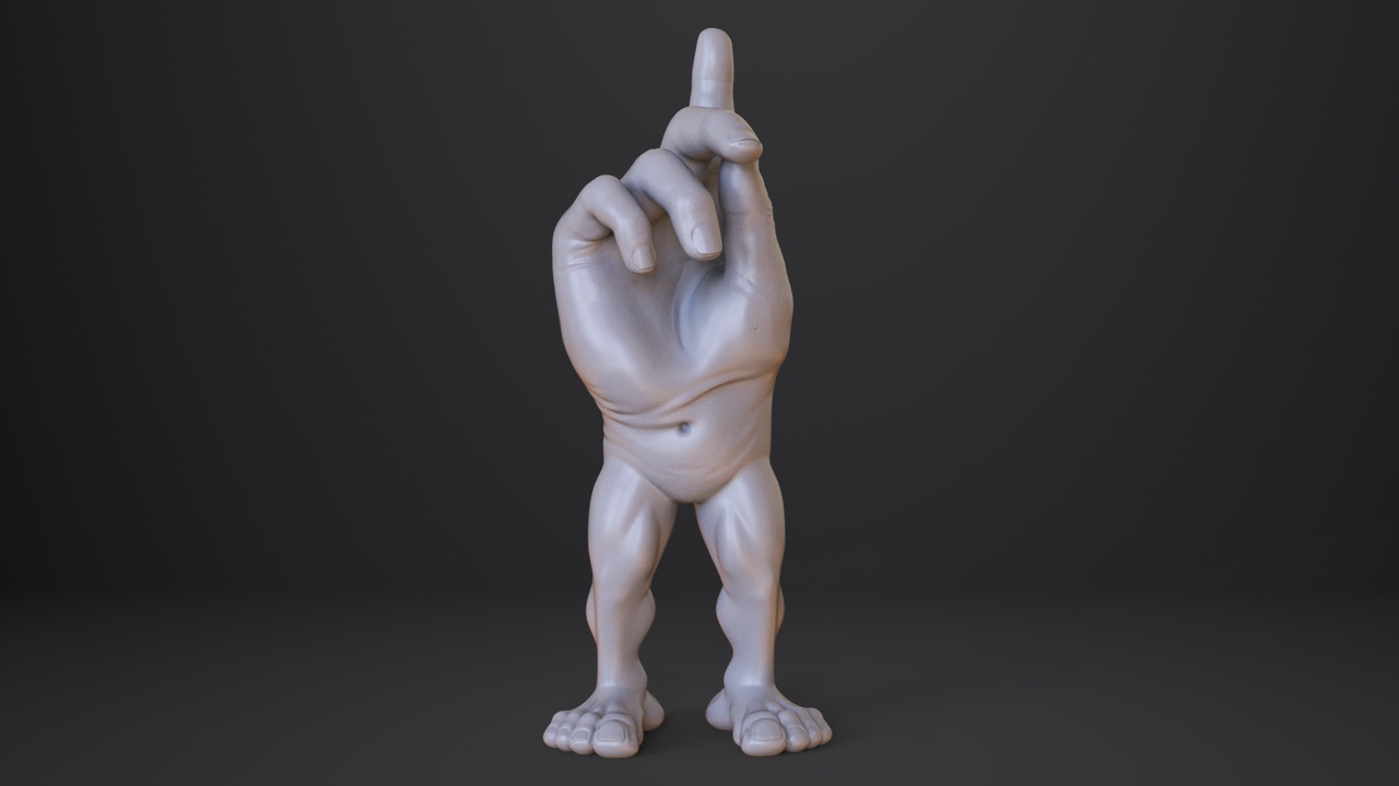 Media 1 for listing Hand Monster Character - Casual Pointing Hand Gesture