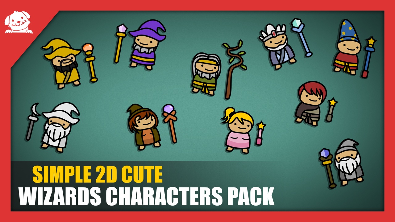 Media 1 for listing Simple 2D Cute Wizards Characters