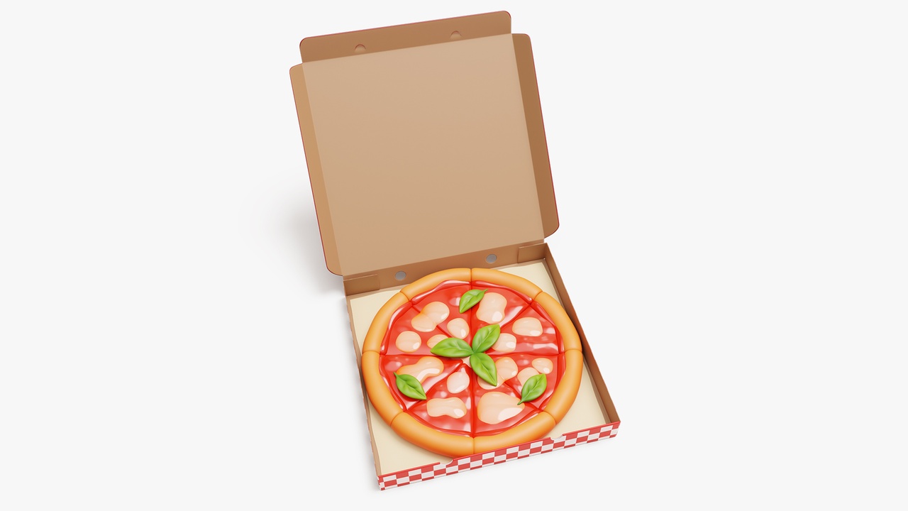 Media 1 for listing Margherita Pizza in Box Stylized