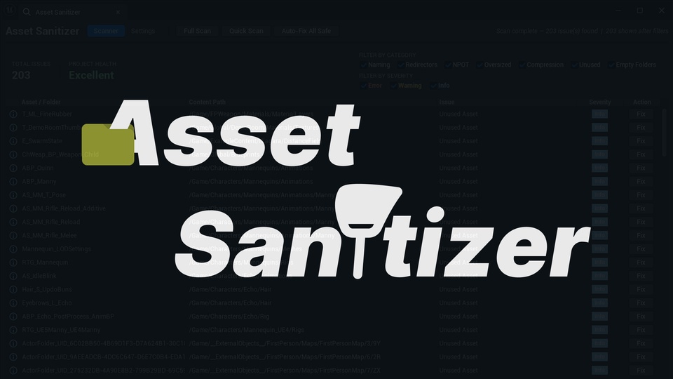 クック Asset Sanitizer - Fix Naming conventions, Cleaner & Optimizer | Fab