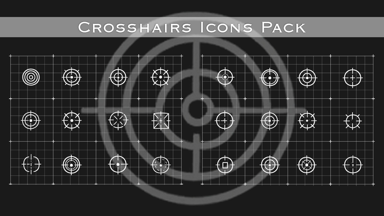 Media 1 for listing 2D Crosshairs Icons Pack