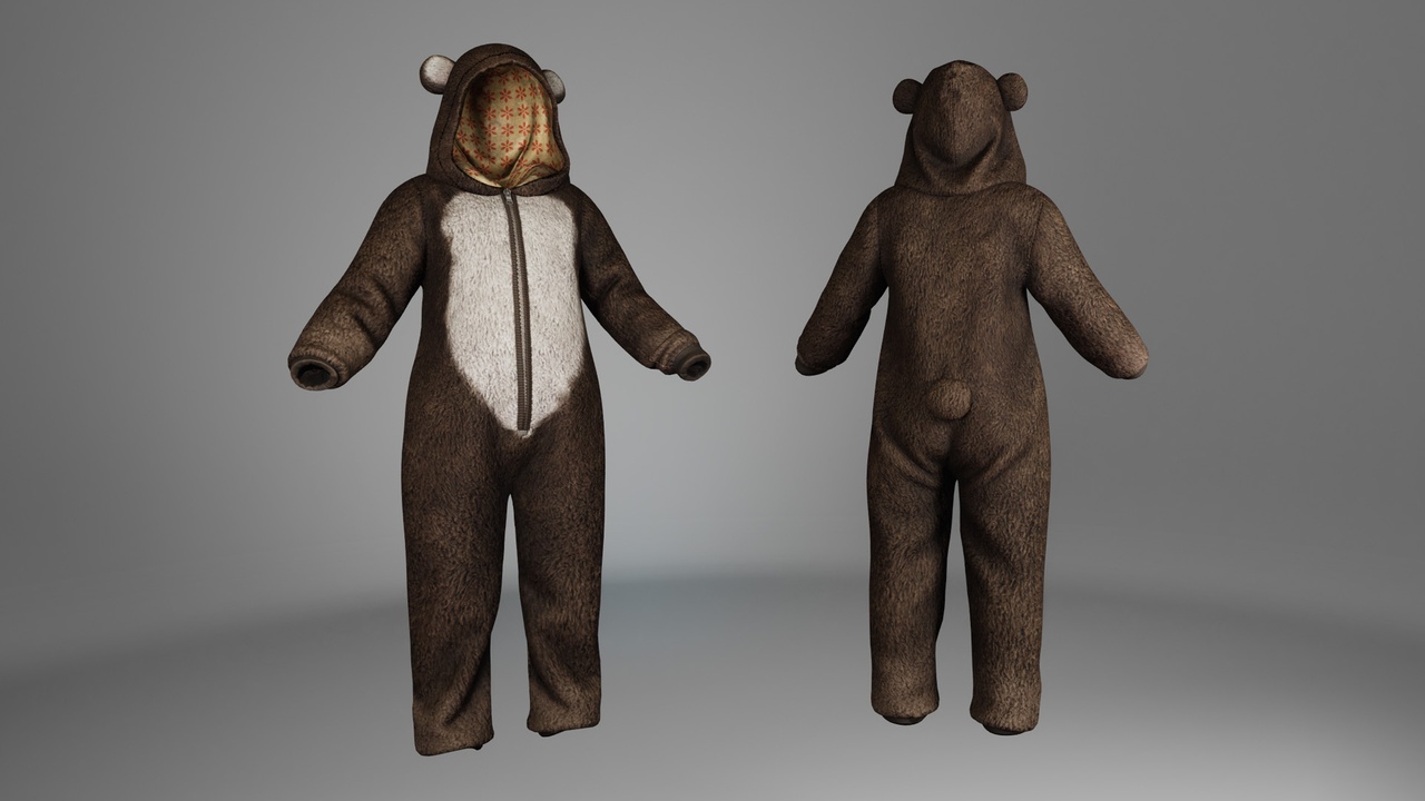 Media 1 for listing Bear Onesie – MetaHuman Outfit | UE5