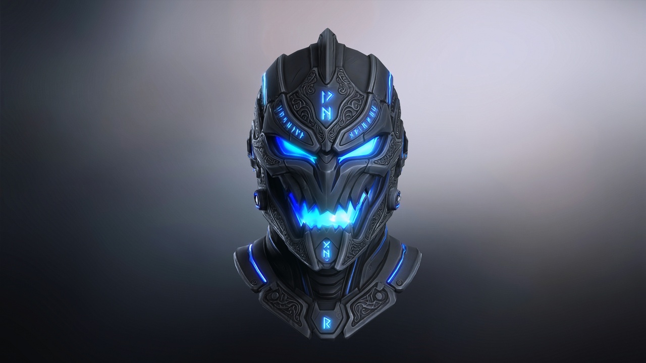 Neon Reaper Cyber Helmet for Sci Fi Metahuman Soldiers | Fab