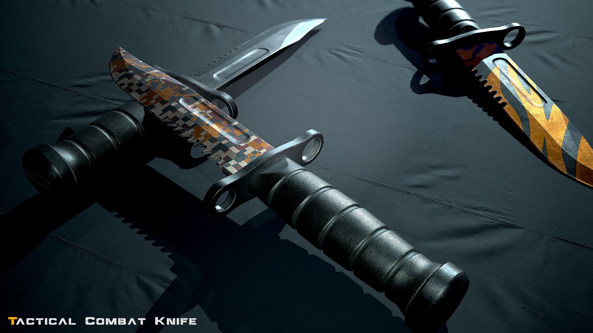 Media 1 for listing Tactical Combat Knife – Game-Ready Asset with 10 Skins