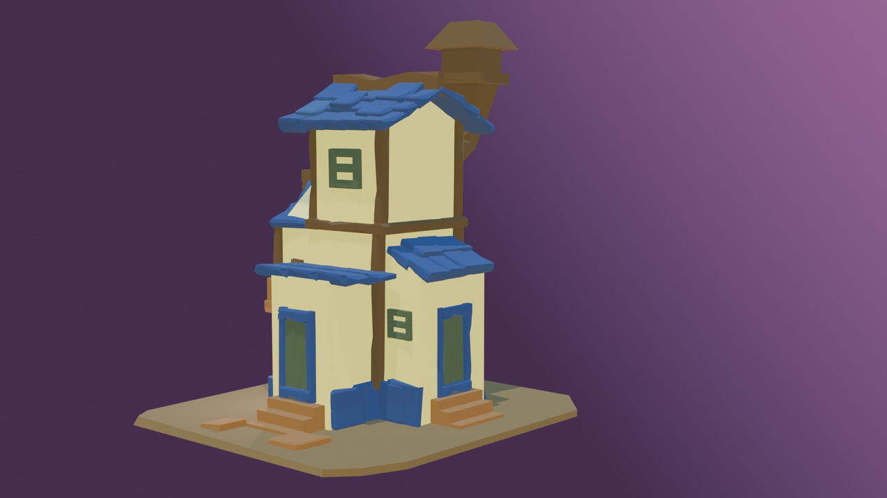 Media 1 for listing Stylized Low-Poly Medieval Fantasy House