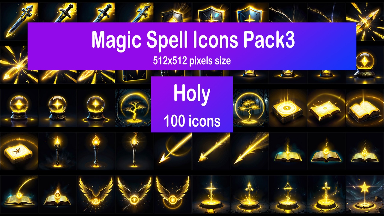 Media 1 for listing Magic Spell Icons Pack3 - Holy