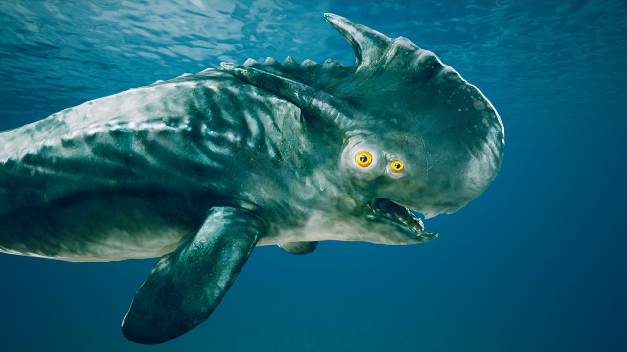 الوسائط 1 للقائمة Alien Fantasy Ocean Creature - Tri Whale with Spine System