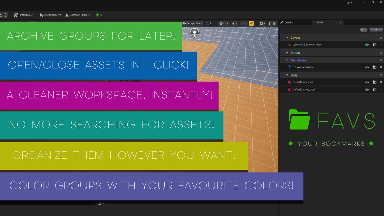 Media 1 for listing ⭐FAVS – Bookmarks for Assets, Levels & Graphs