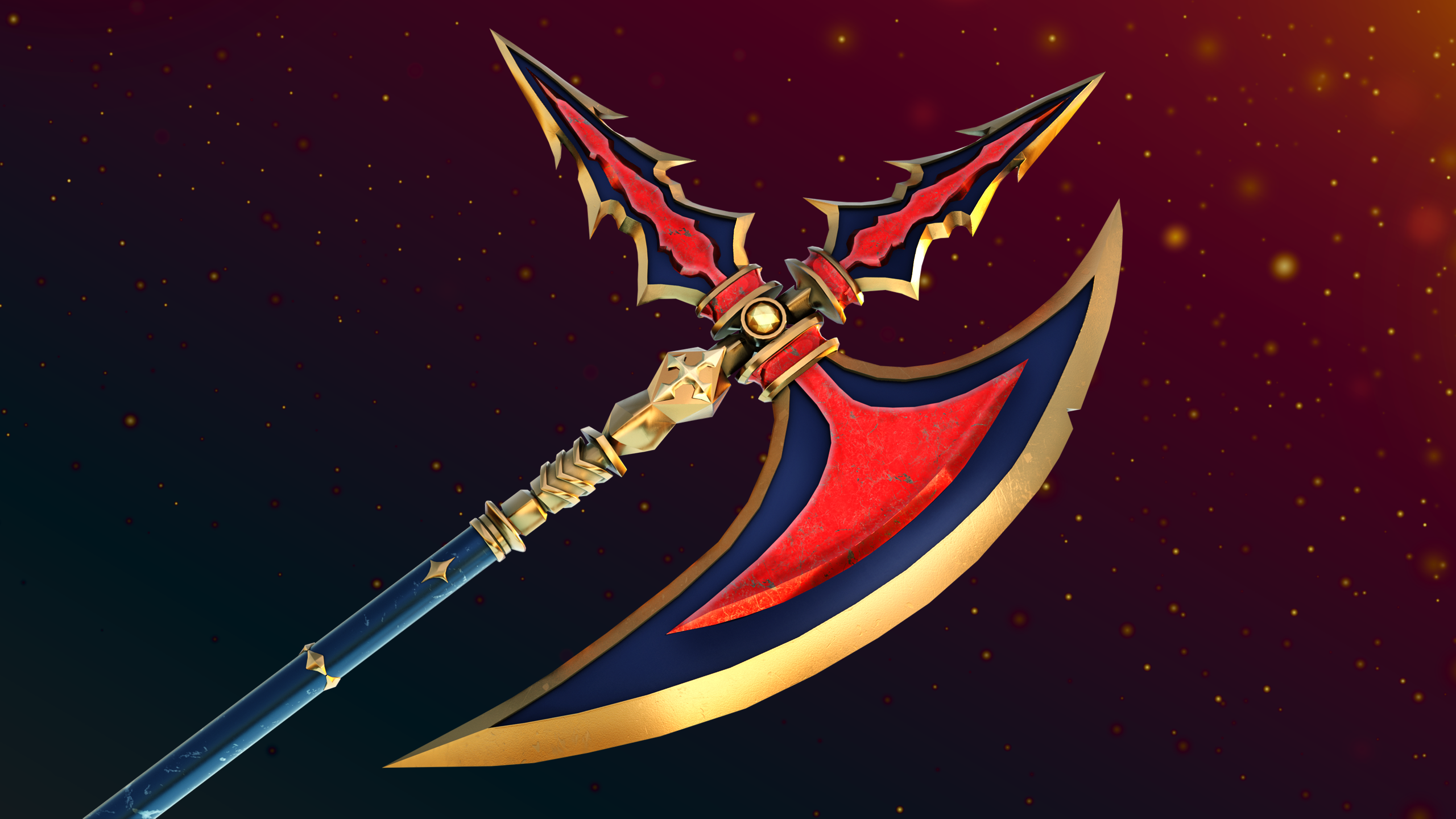 Golden Fantasy Halberd | Fab