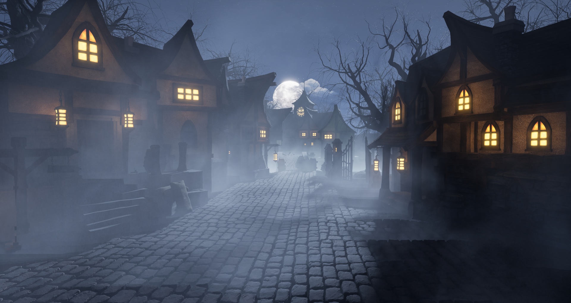 Media 1 for listing StylizedGothicSettlementGraveyard_ModularAssetPack