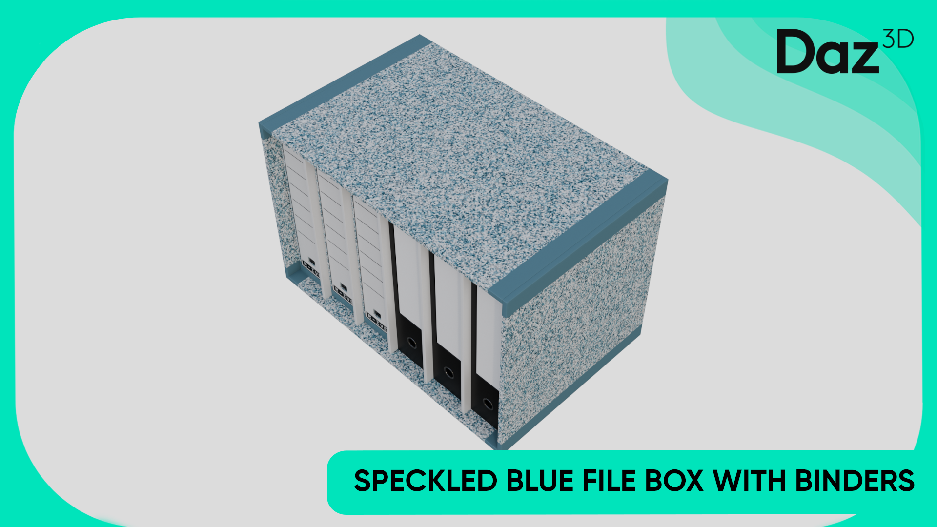 Speckled Blue File Box with Binders | Fab
