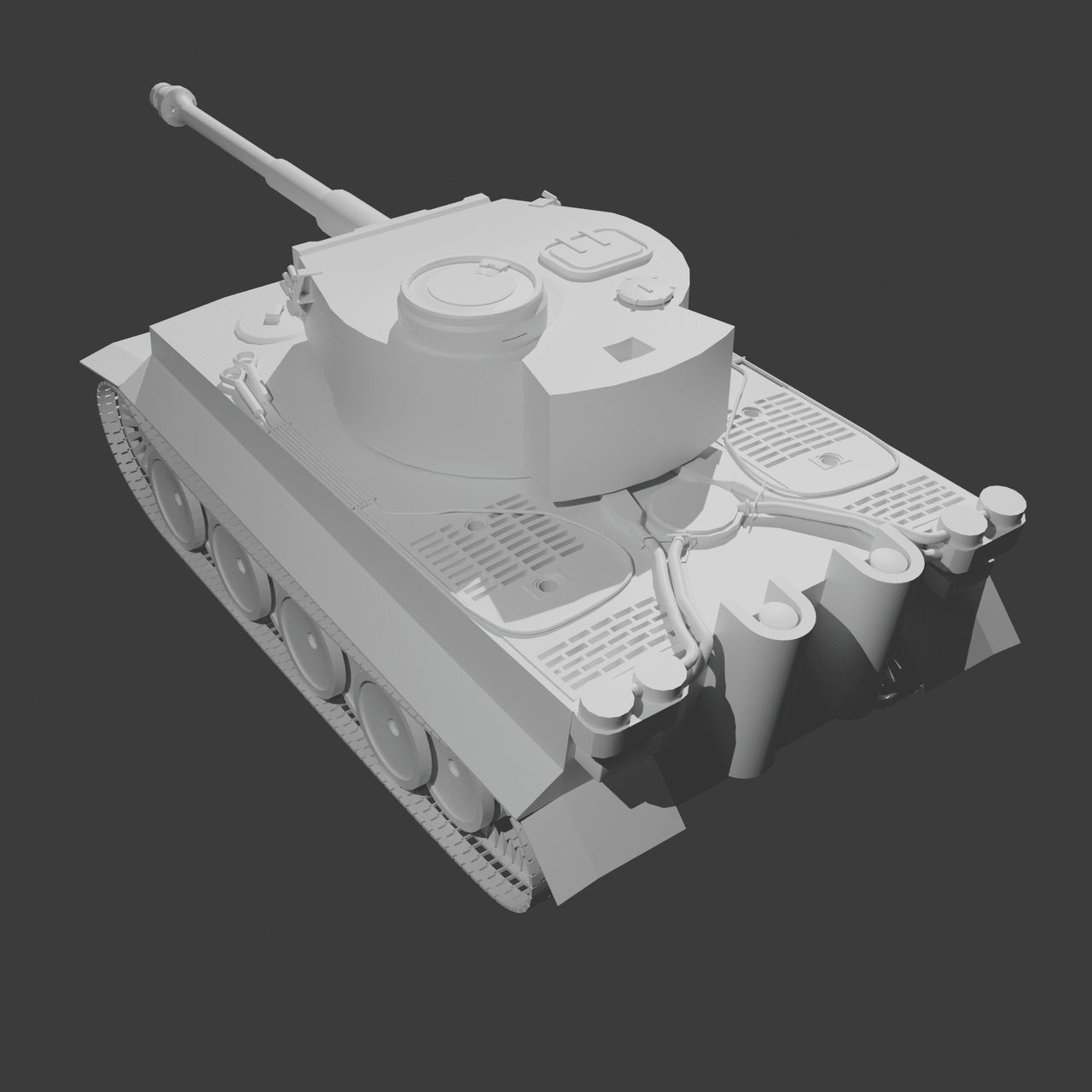 Media 1 for listing Medium Poly - Early Production Tiger 1 - Rigged Textured and NonTextured