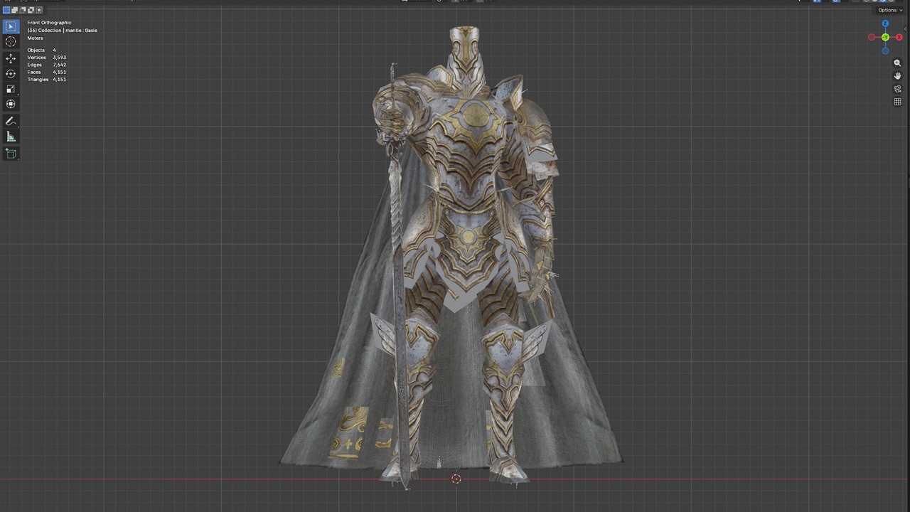 Media 1 for listing Crimson Knight Warrior - Animated Low Poly Enemy Character