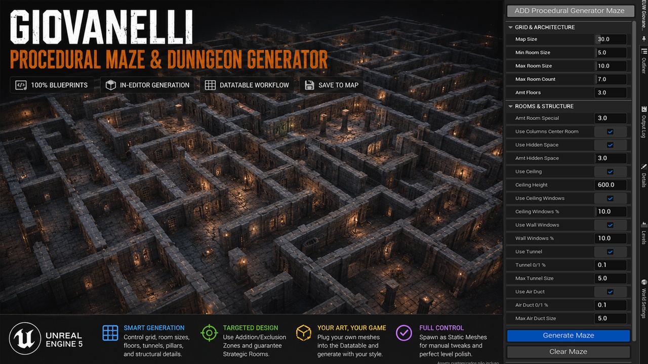 Media 1 for listing Giovanelli Procedural Maze & Dungeon Generator