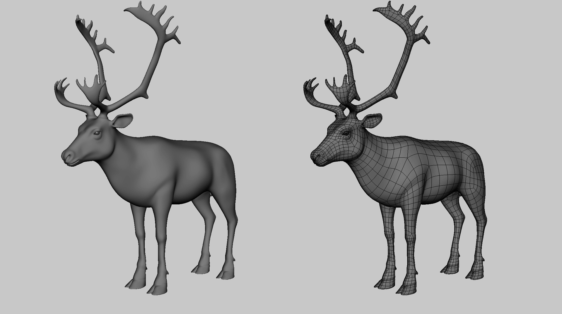 Media 1 for listing Reindeer - Topology + UV Map